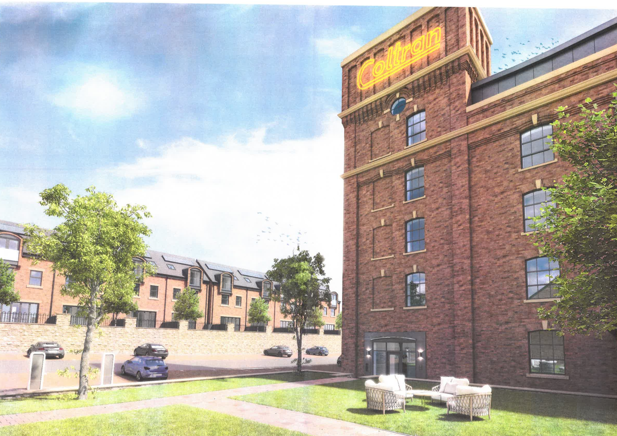 Coltran Mill exterior view by the canal